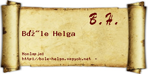 Bőle Helga névjegykártya